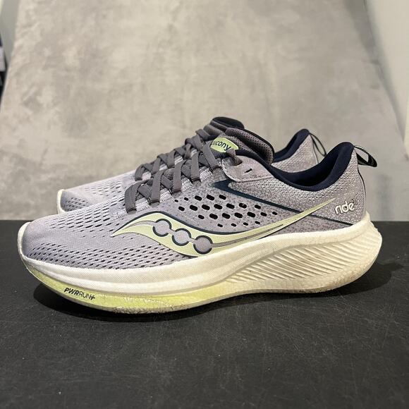 Saucony Ride 15 Shoes Womens 8.5 Iris Running PWRRUN Mesh S10924-110 Sneakers - Picture 3 of 10